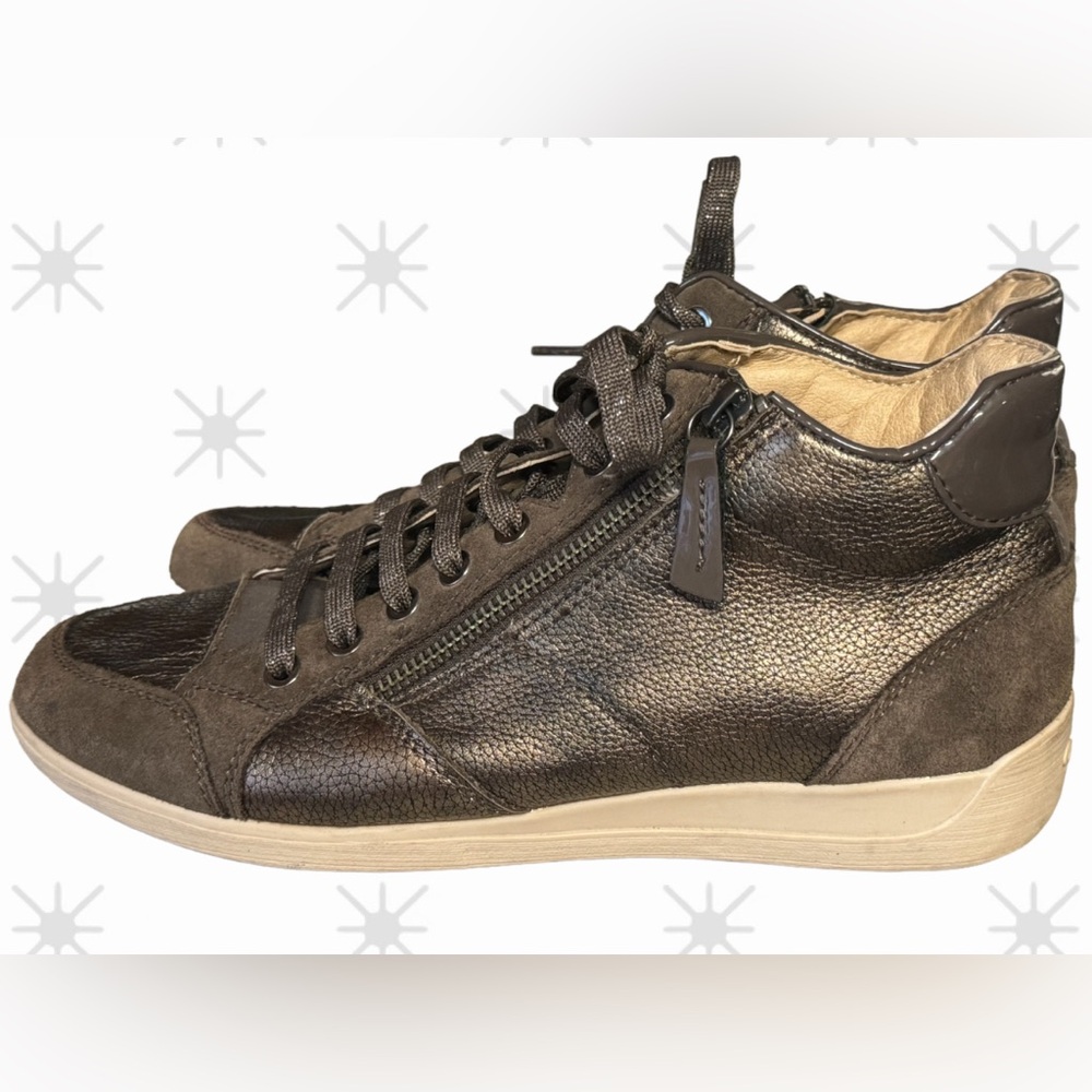 EUC GEOX MYRIA High Top Sneakers Bronze/Brown
